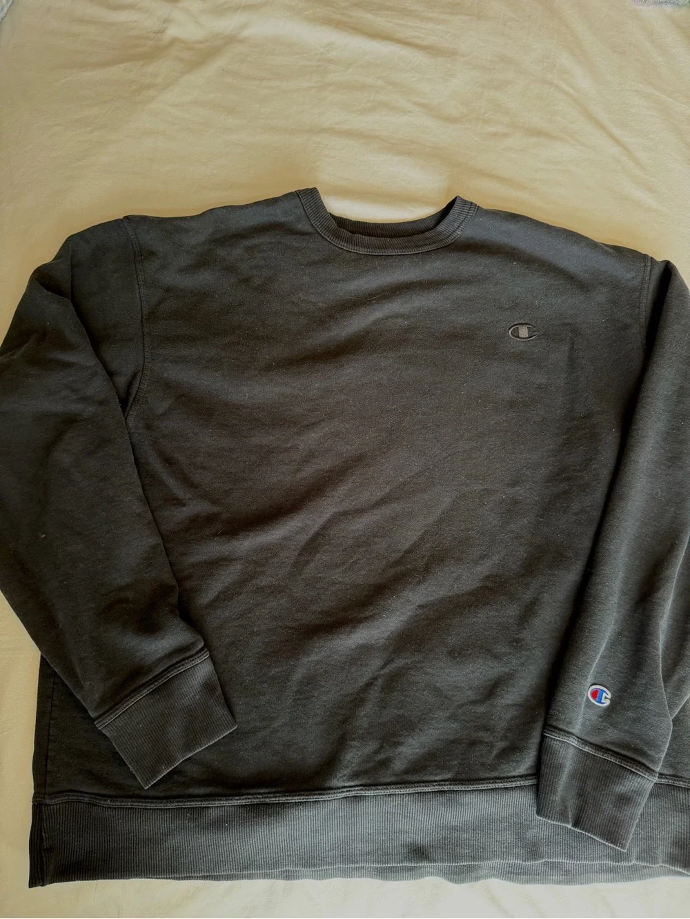 Champion Men's Black Crewneck Sweatshirt with Logo
